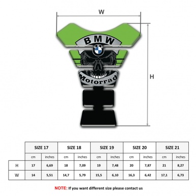 BMW Tank Protector Green Black Base with Skull Logo Motorrad edition 