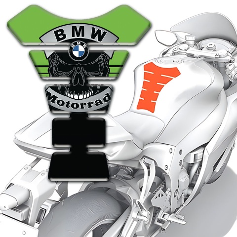 BMW Tank Protector Green Black Base with Skull Logo Motorrad edition 