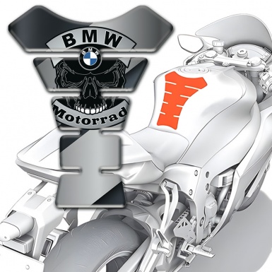 BMW Tank Pad Protector Grey Black Design with Skull Logo Motorrad Edition 