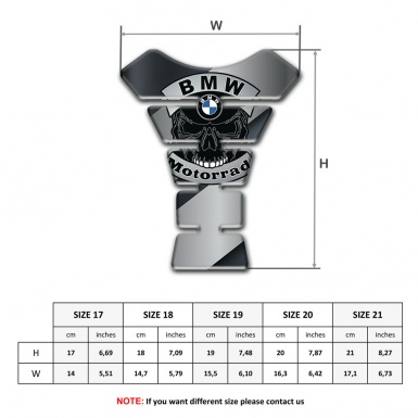 BMW Tank Pad Protector Grey Black Design with Skull Logo Motorrad Edition 
