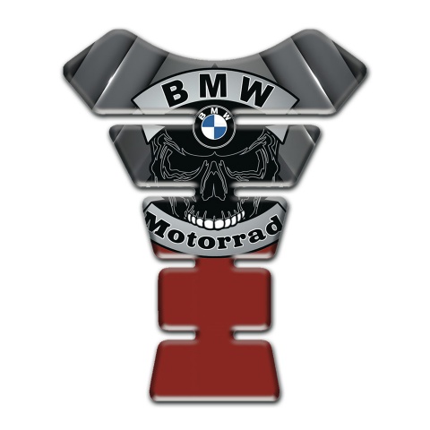 BMW Anti Slip Sticker Motorrad Style Tank Fuse with Skull Logo Design 