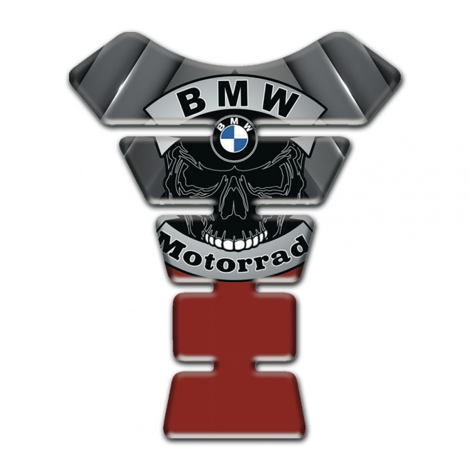BMW Anti Slip Sticker Motorrad Style Tank Fuse with Skull Logo Design 