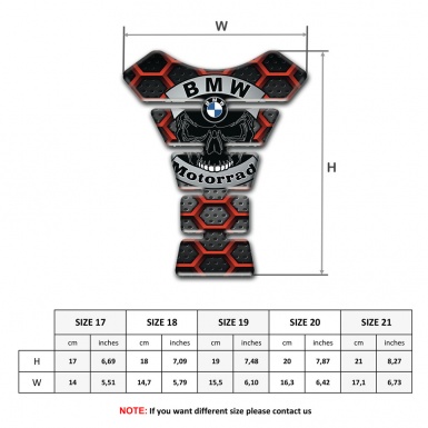 BMW Motorbike Tank Pad Motorrad Style with Skull Logo variant 