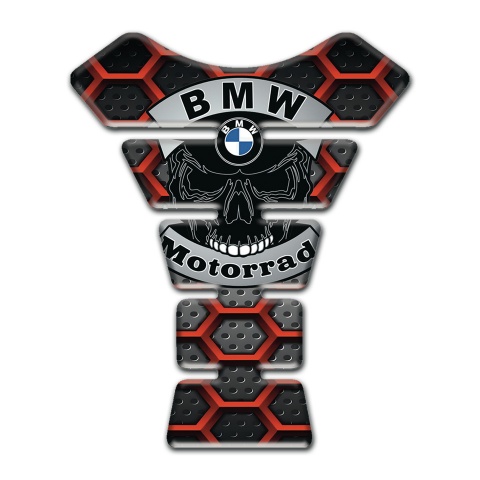 BMW Motorbike Tank Pad Motorrad Style with Skull Logo variant 