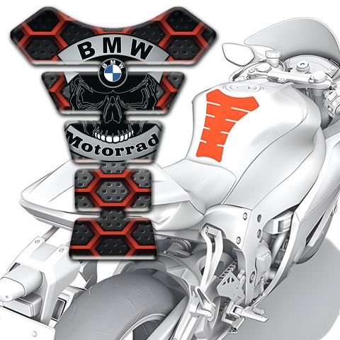 BMW Motorbike Tank Pad Motorrad Style with Skull Logo variant 