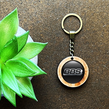 BBS Handmade Wood Keychain Black 3D