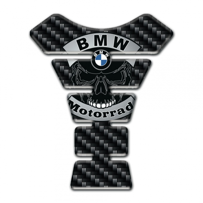 BMW Tank Fuse Dark Carbon Design with Skull Logo Motorrad Style 