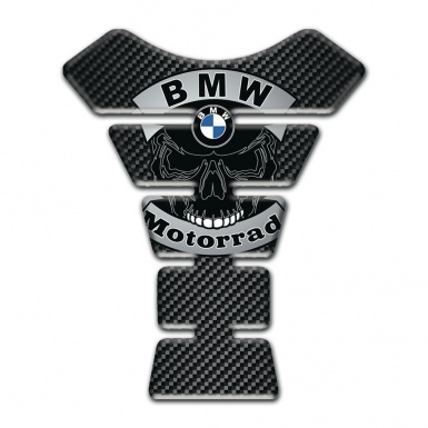 BMW Tank Pad Protector Skull Logo Style Black Carbon Base 