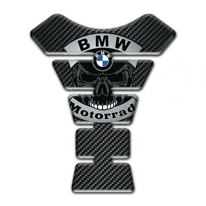 BMW Tank Pad Protector Skull Logo Style Black Carbon Base 