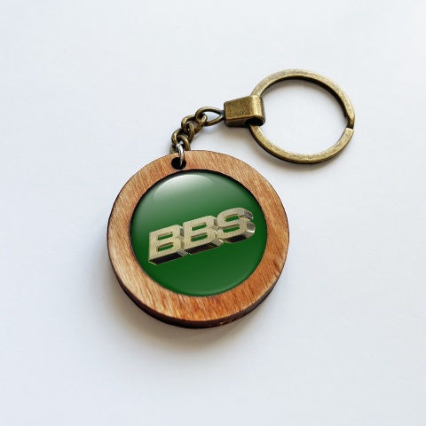 BBS Handmade Wood Keychain Green 3D