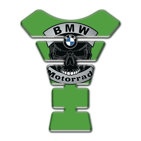 BMW Tank Protector Anti Slip Sticker Skull Logo Style Green base 