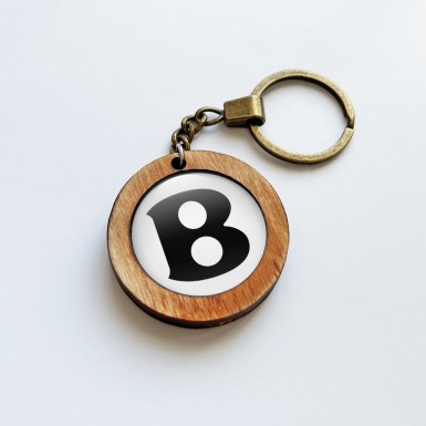 Bentley Keychain Handmade from Wood White Black