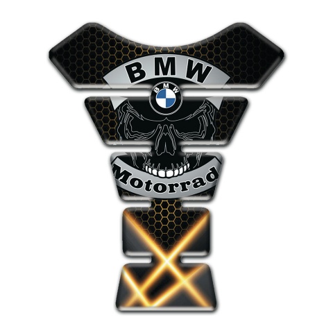 BMW Motorrad Tank Guard Pads Skull Logo Orange Lights Design 