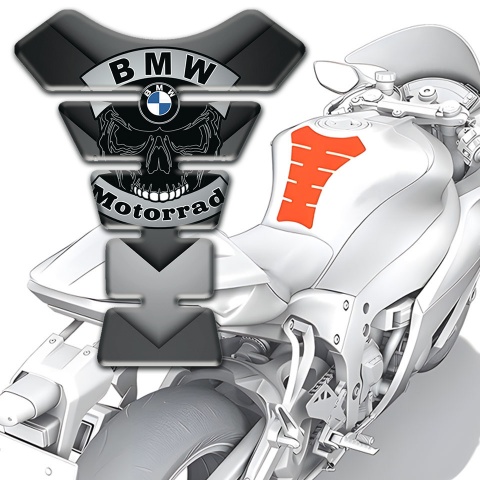 BMW Tank Fuse Stylish Anti Slip Sticker Skull Logo Motorrad Type 
