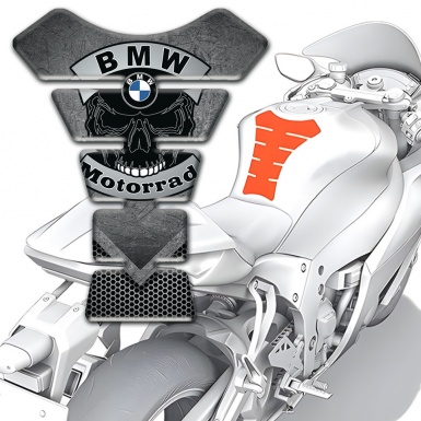 BMW Tank Pad Protector Scratched Paint Design base and Skull Logo 