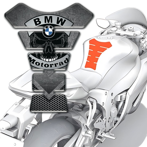BMW Tank Pad Protector Scratched Paint Design base and Skull Logo 