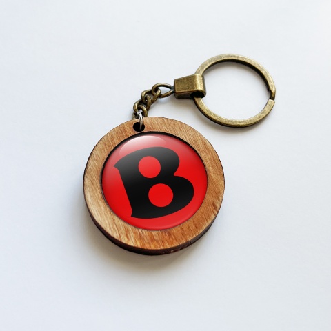 Bentley Wood Keychain Handmade Red Black