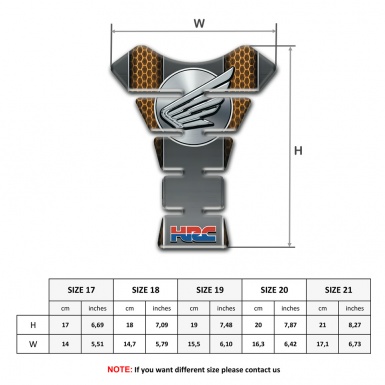 Honda Motorbike Tank Pad Grey with Honecomb Effect Base HRC Edition 