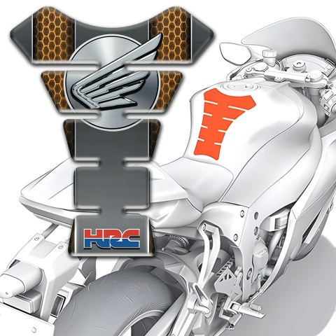 Honda Motorbike Tank Pad Grey with Honecomb Effect Base HRC Edition 