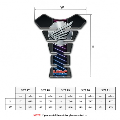 Honda HRC Tank Guard Pads Neon Lights Motiff Wings Logo 