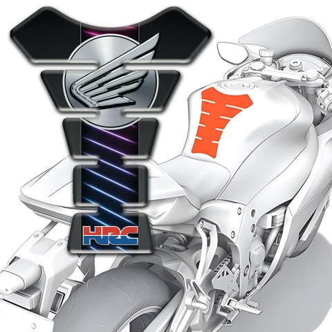 Honda HRC Tank Guard Pads Neon Lights Motiff Wings Logo 