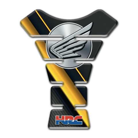 Honda HRC Tank Guard Pads Yellow Diagonal Line Style 