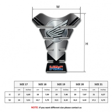 Honda HRC Tank Pad Protector Wings logo Effect 