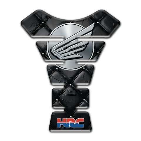 Honda HRC Style Motorbike Tank Pad Black Leather Effect 