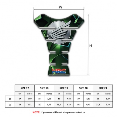 Honda HRC Tank Protector Green Black background Style 