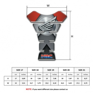 Honda HRC Tank Protector Grey Black Base Wings effect logo 