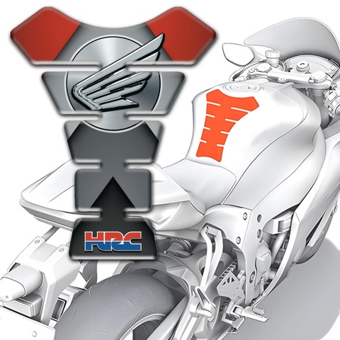 Honda HRC Tank Protector Grey Black Base Wings effect logo 