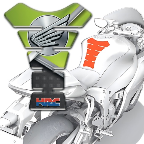 Honda HRC Tank Guard Pads Light Green base Motif