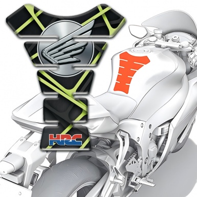 Honda Tank Protector Black with green Lines Base HRC Edition 