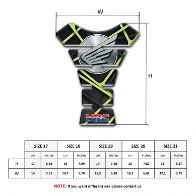 Honda Tank Protector Black with green Lines Base HRC Edition 