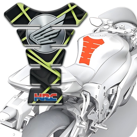 Honda Tank Protector Black with green Lines Base HRC Edition 