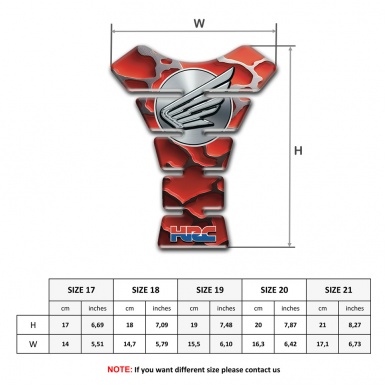 Honda Tank Pad Protector HRC Style Red Figures base 