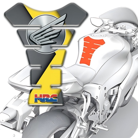 Honda Tank Fuse HRC Style Yellow Grey Base 