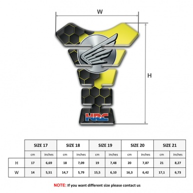 Honda Tank Protector Motorcycle HRC Style Stylish Logo 