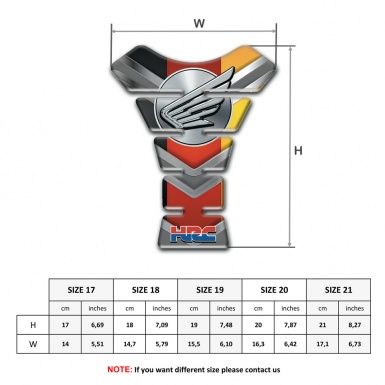 Honda Tank Pad Protector Multicolored Base HRC Style 