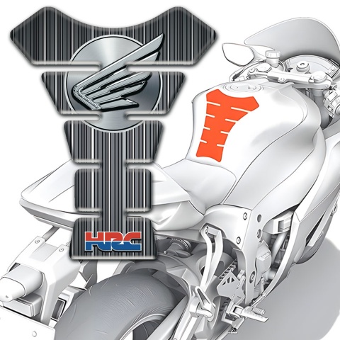 Honda Tank Pad Protector Grey with White Lines base HRC Style 