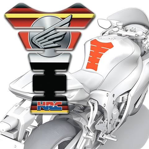 Honda Tank Fuse Multicolored Background and Wings logo Style 