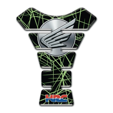 Honda Tank Pad Motorbike Green Spider Web Design HRC Style 
