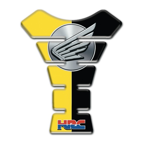 Honda Tank Pad Motorbike Yellow Black halves Base Design HRC Style 