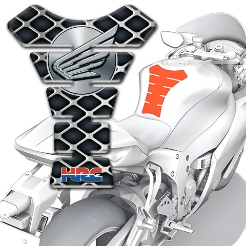 Honda Tank Protector Metal Grid effect with Wings logo Style 