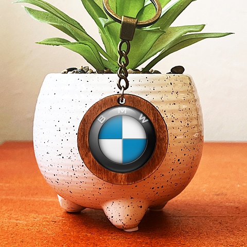 BMW Keychain Handmade Wood Navy Devil