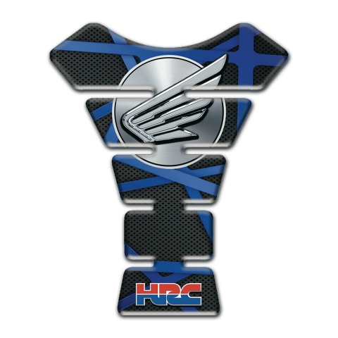 Honda Tank Pad Motorbike Black with Blue Lines Decoration 