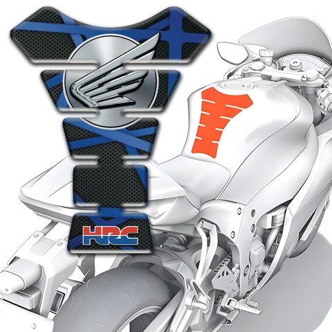 Honda Tank Pad Motorbike Black with Blue Lines Decoration 