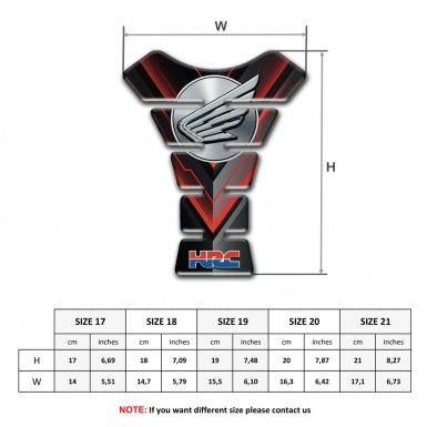 Honda Tank Protector Wngs Logo Design HRC Style 