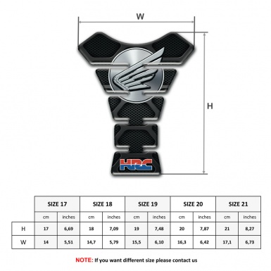 Honda Tank Pad Motorbike Dark Base Grey Logo 