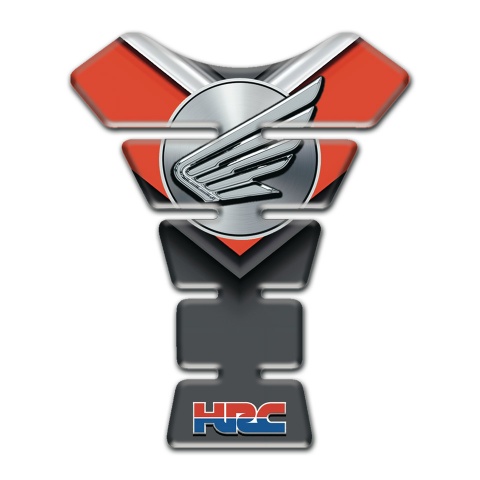 Honda Tank Protector Black Orange base Grey Logo Design 